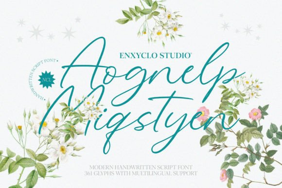 Aognelp Miqstyen: A Modern Handwritten Script Font for Digital Designers