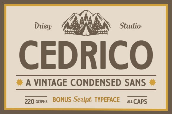 Cedrico: A Vintage Condensed Sans Font That Elevates Brand Identity