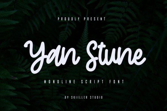 Yan Stune Font: Stylish Monoline Script for Makers